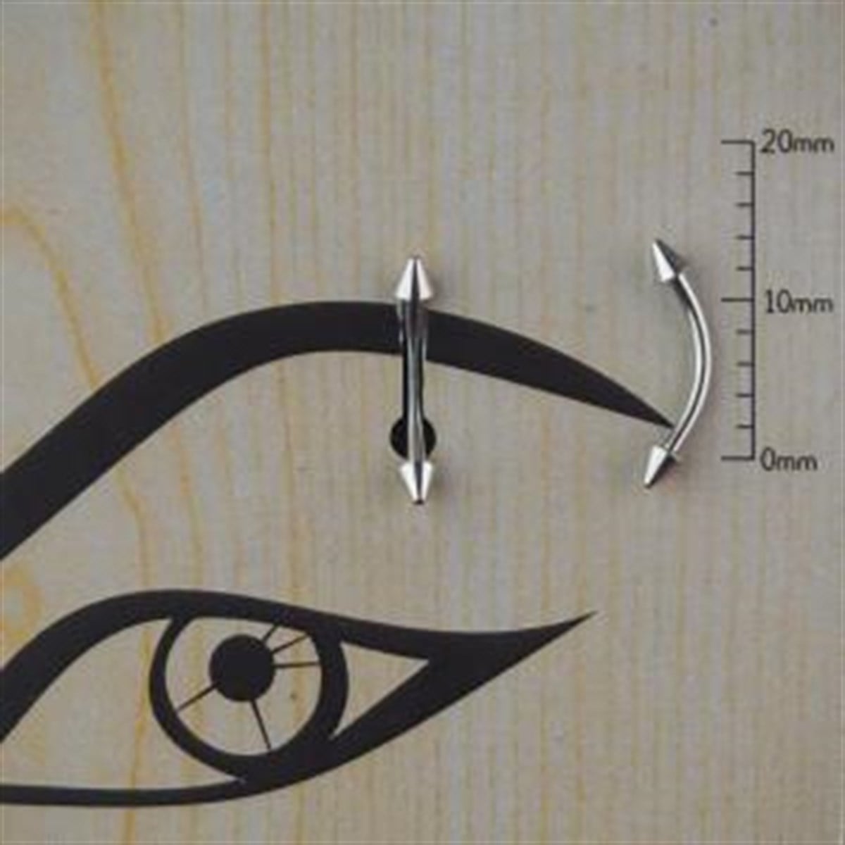 10mm Gri Spayk Çelik Kaş Piercing