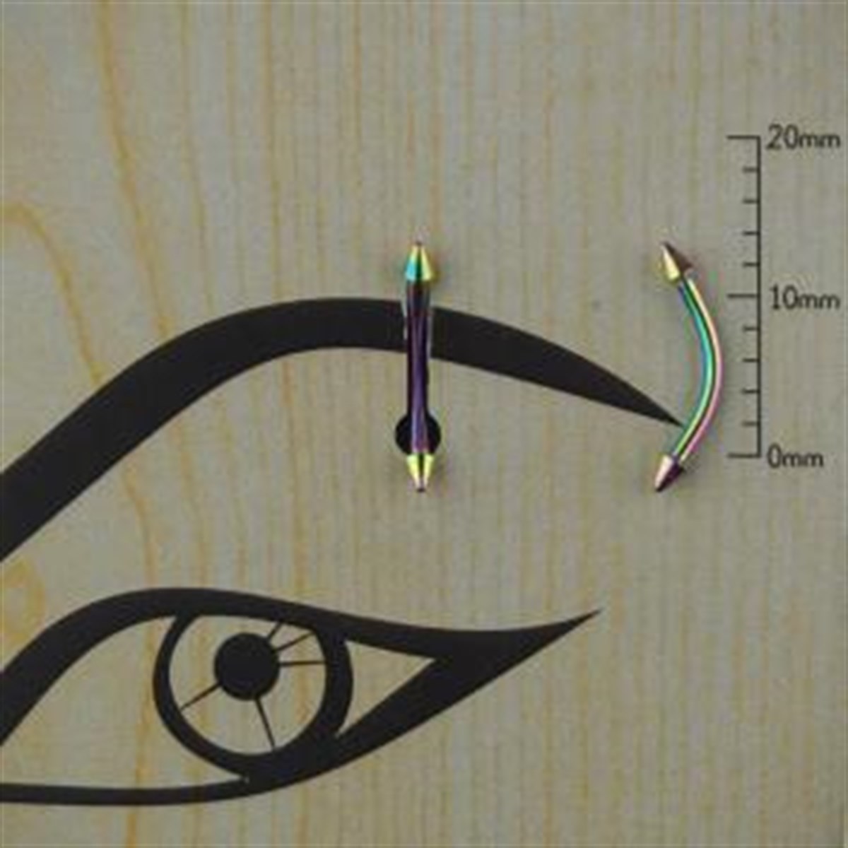 10mm Renkli Spayk Çelik Kaş Piercing