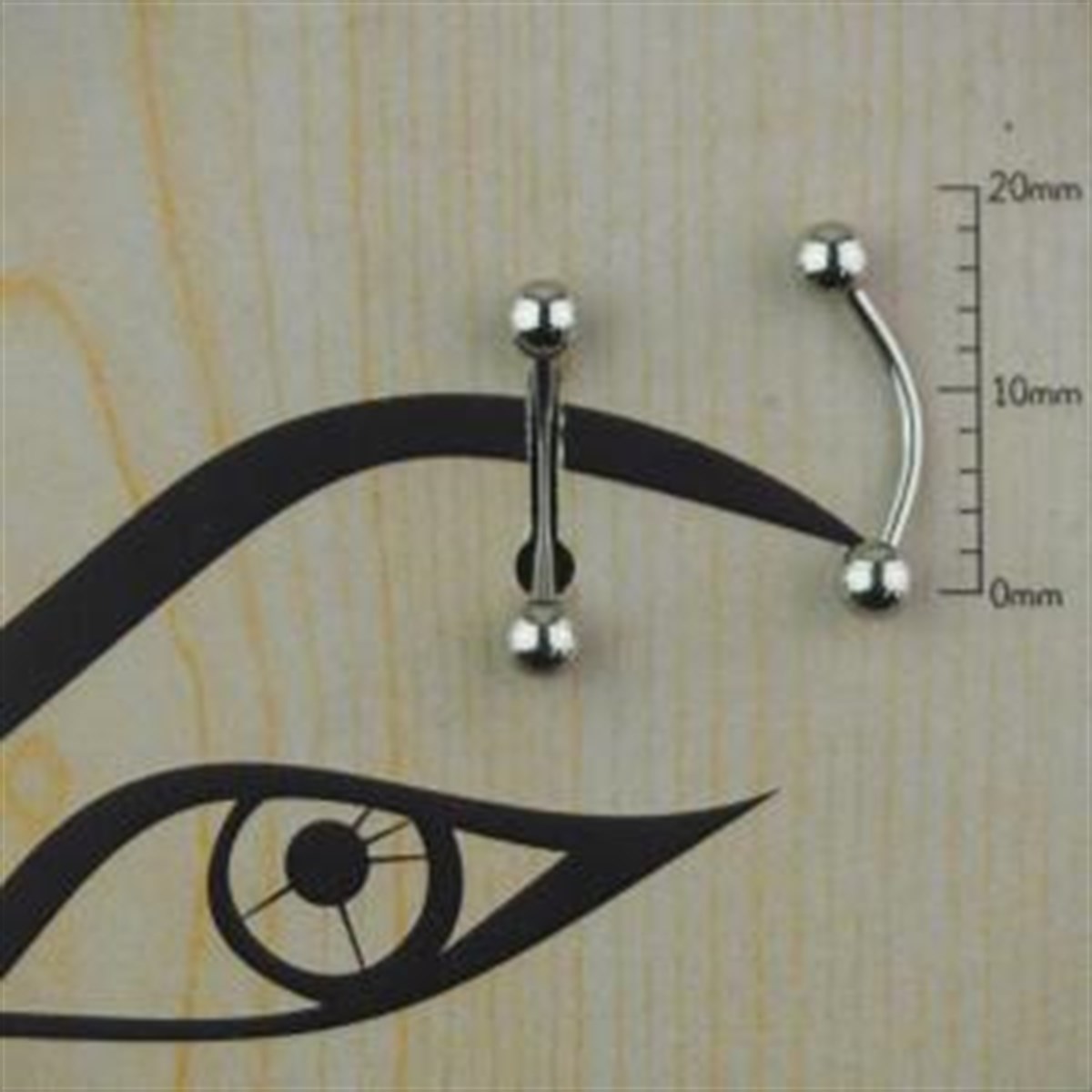 12mm Gri Çelik Kaş Piercing