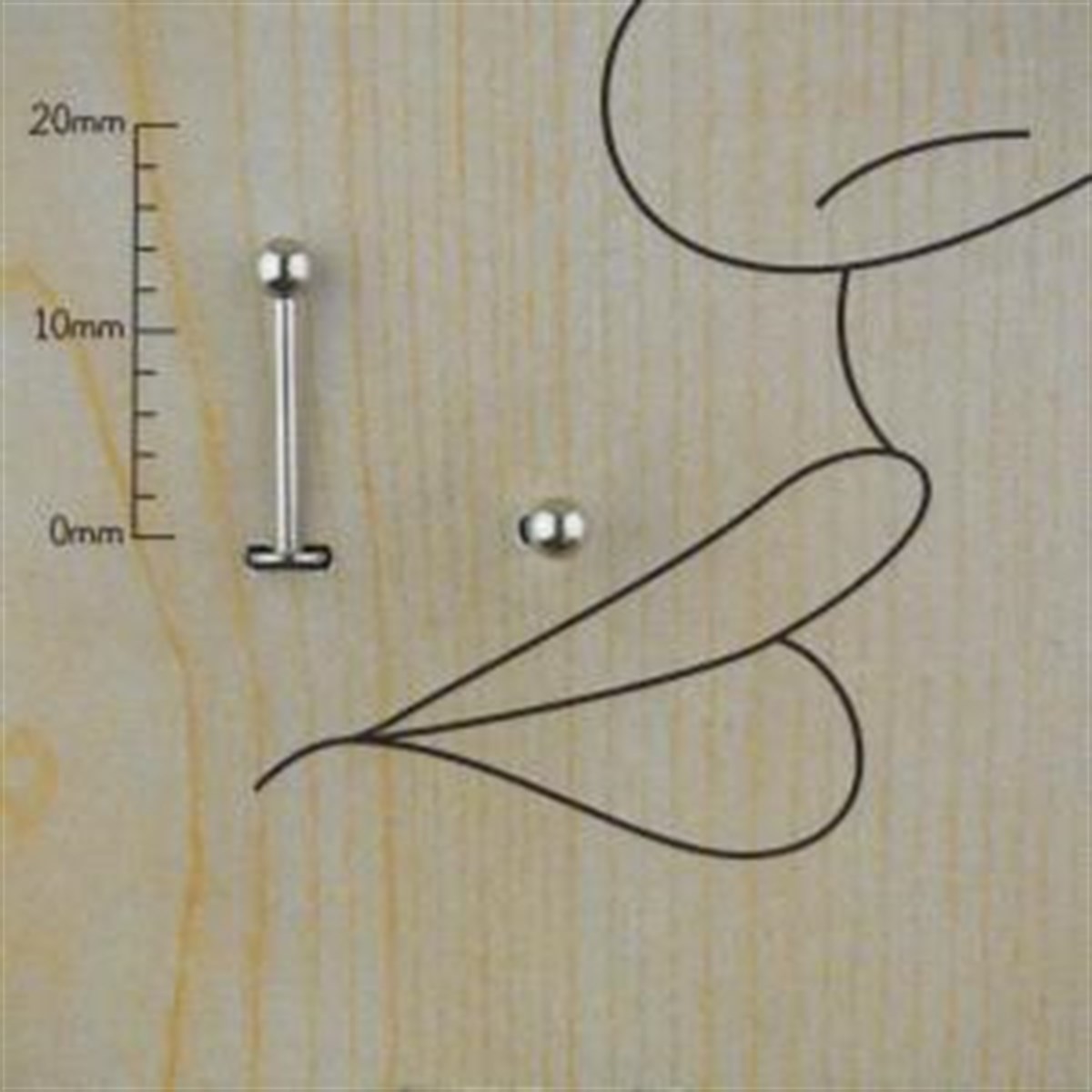 12mm Gri Spayk Çelik Düz Piercing