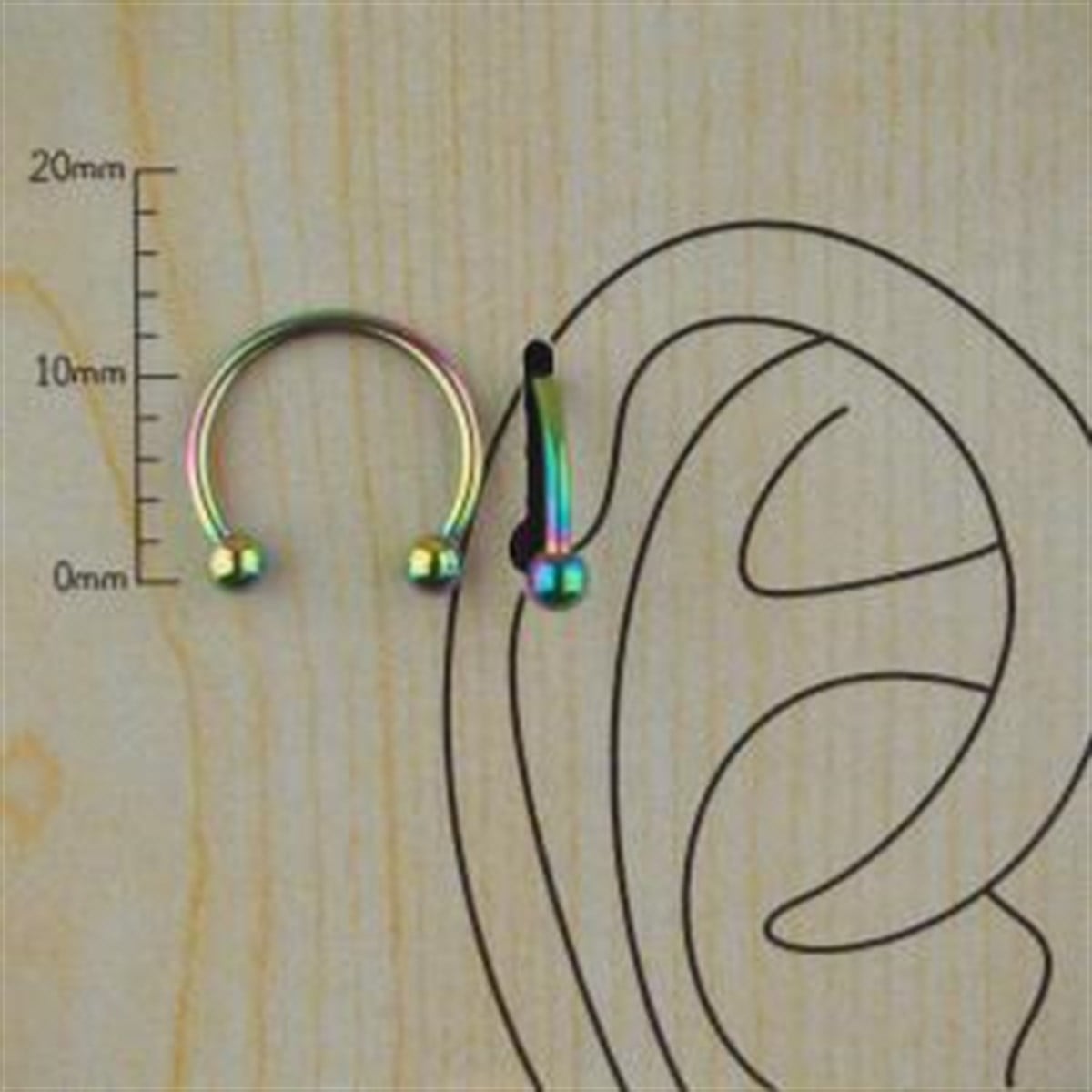 12mm Renkli Çelik Halka Piercing