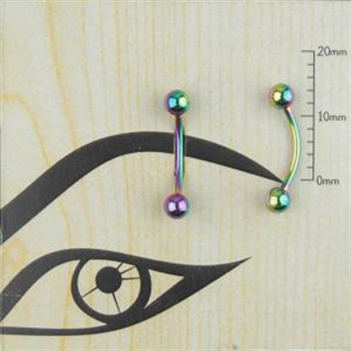 12mm Renkli Çelik Kaş Piercing