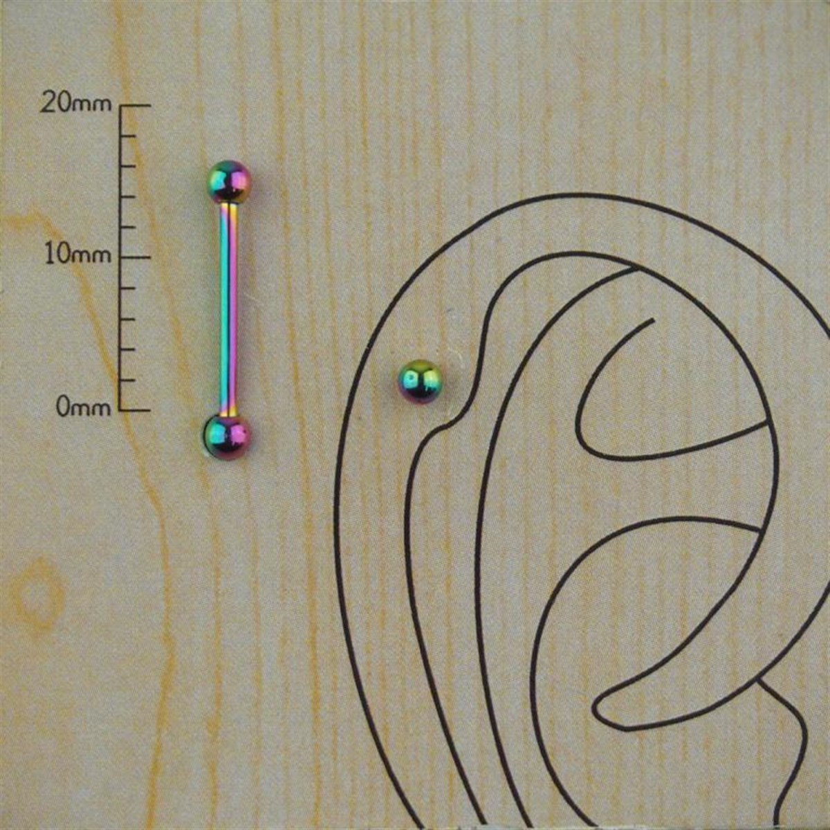 14mm Gökkuşağı Kıkırdak Piercing