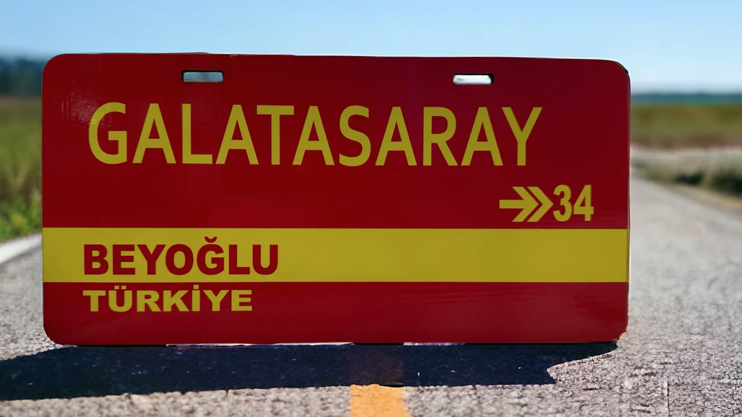 3D Kabartma Baskılı Galatasaray 34 Plaka Duvar Posteri 