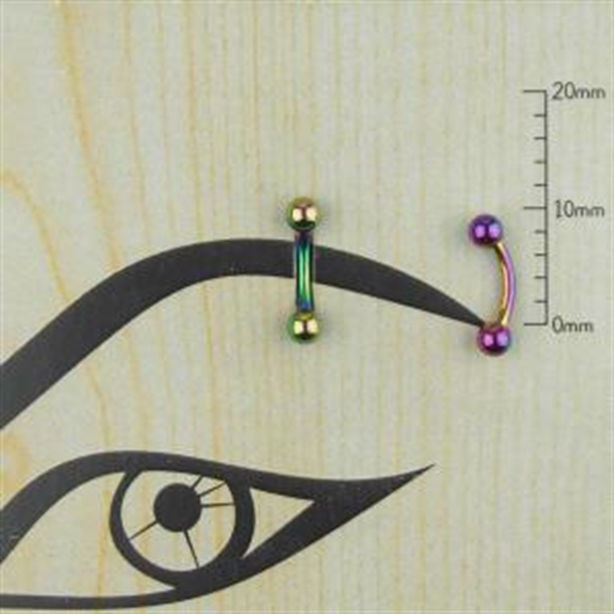6mm Renkli Çelik Kaş Piercing
