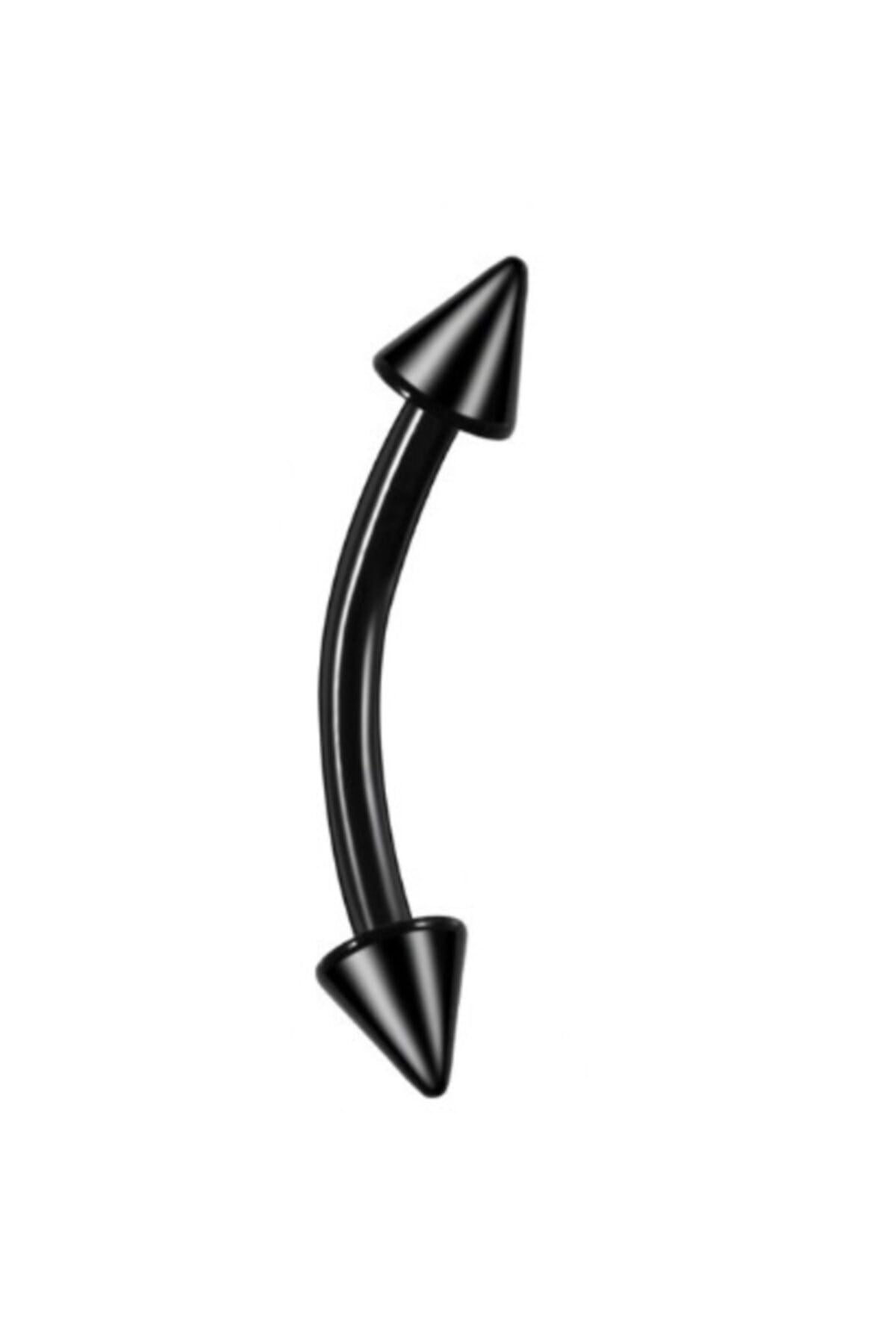 6mm Siyah Spayk Çelik Kaş Piercing