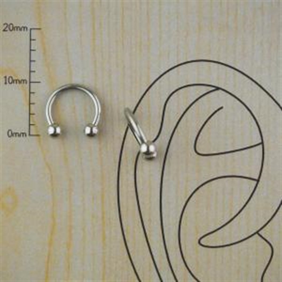 8mm Gri Çelik Halka Piercing
