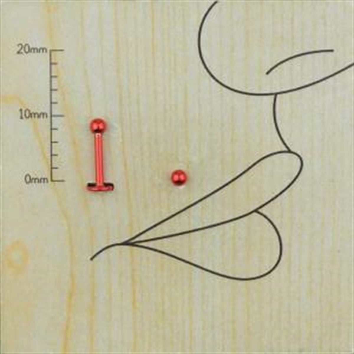 8mm Kırmızı Çelik Düz Piercing