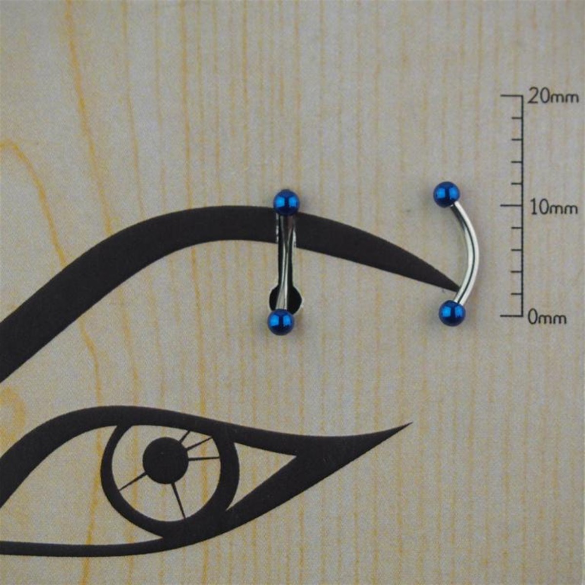 8mm Lacivert Top Çelik Kaş Piercing