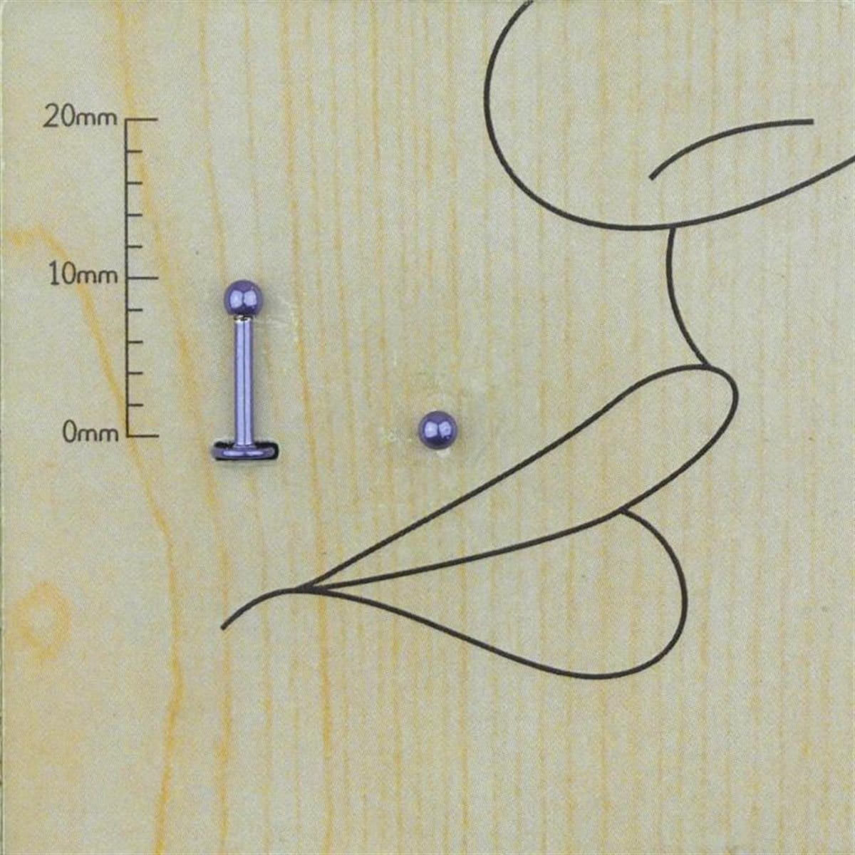 8mm Mor Çelik Düz Piercing
