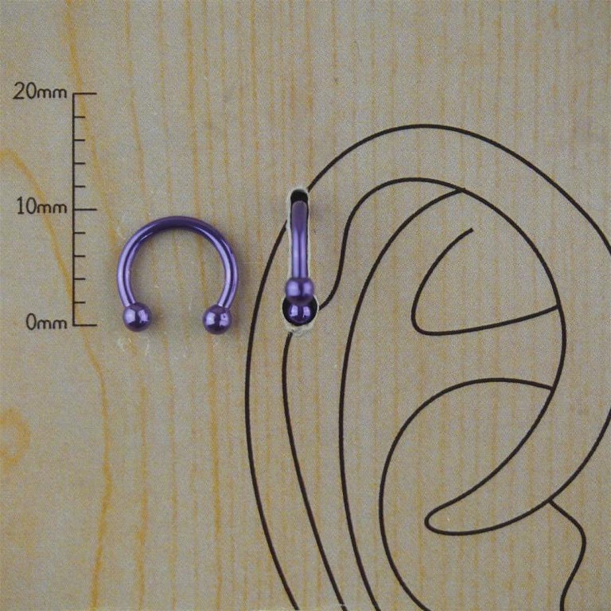 8mm Mor Çelik Halka Piercing