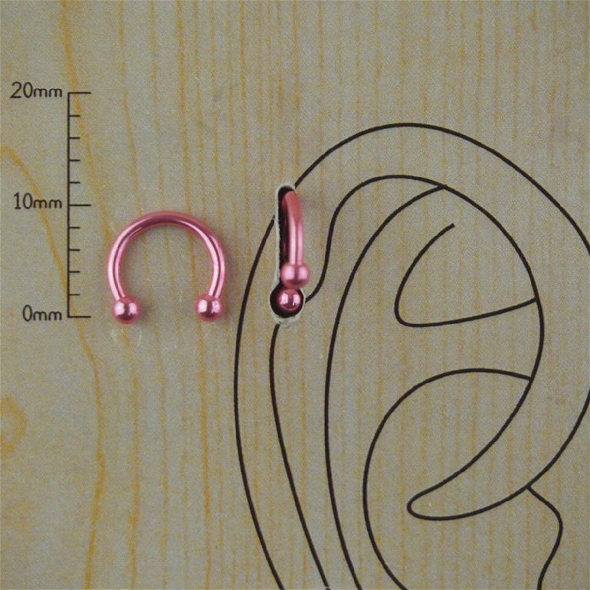 8mm Pembe Çelik Halka Piercing