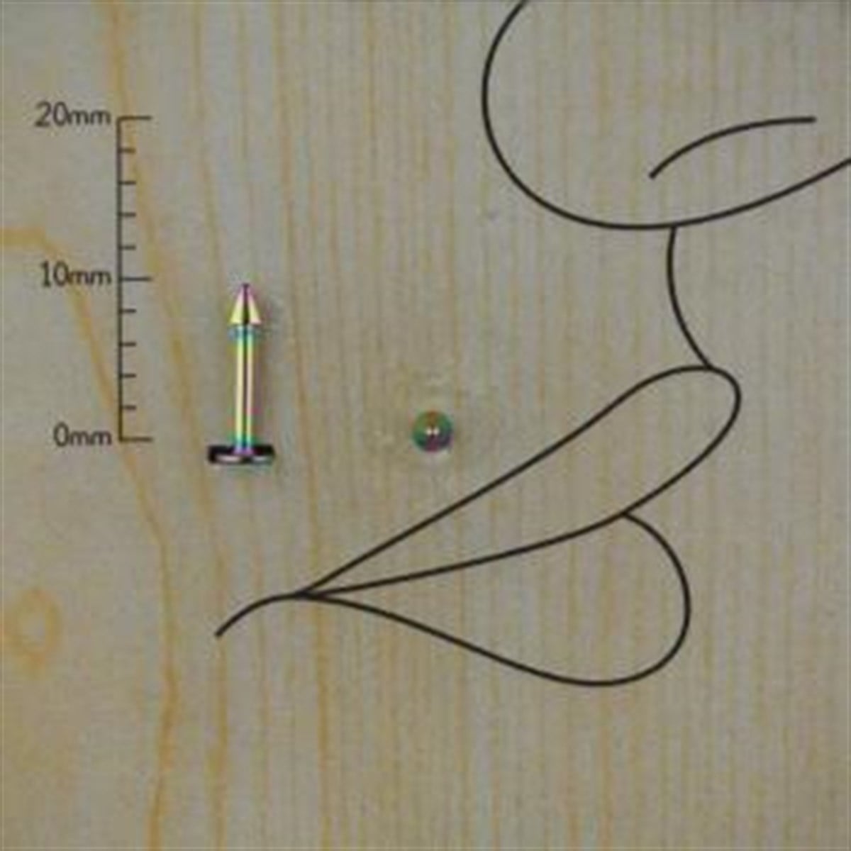 8mm Renkli Spayk Çelik Düz Piercing
