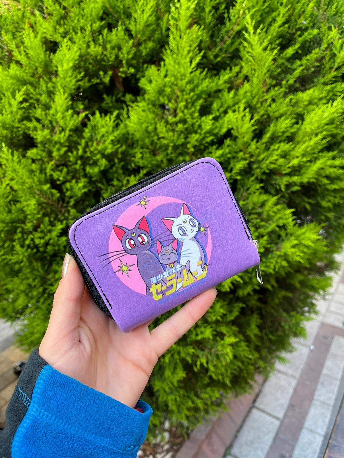 Anime Ay Savaşçısı Kediler Unisex Cüzdan