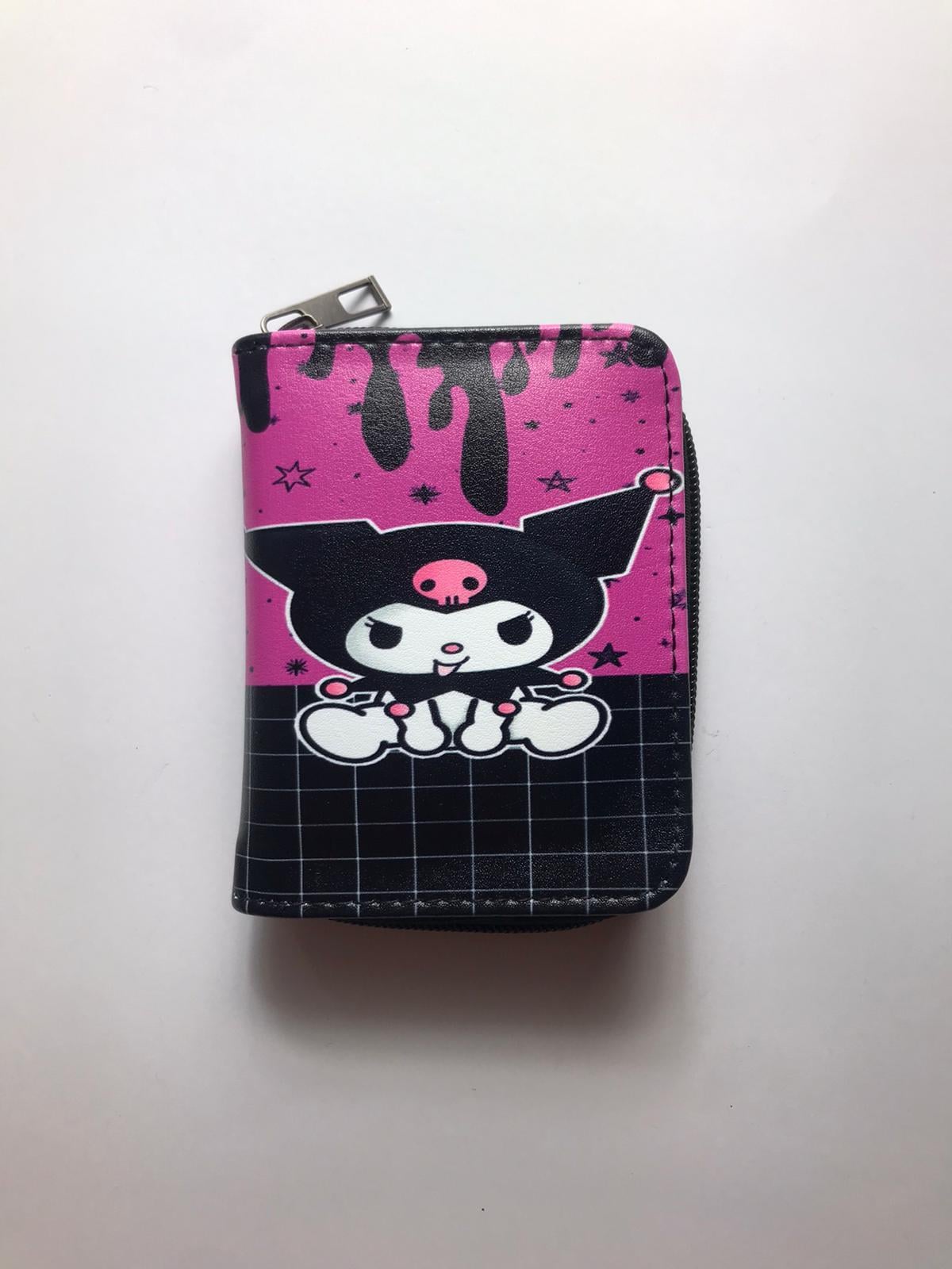 Anime Kuromi Pembe Siyah Kısa Cüzdan