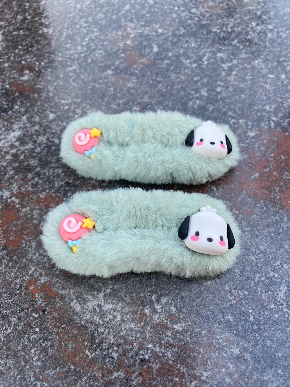 Anime Mavi Peluş 2'li Çıt Çıt Toka