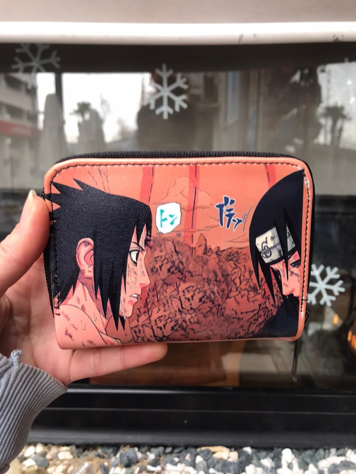 Anime Naruto İtachi ve Sasuke Son Bakış Kısa Cüzdan