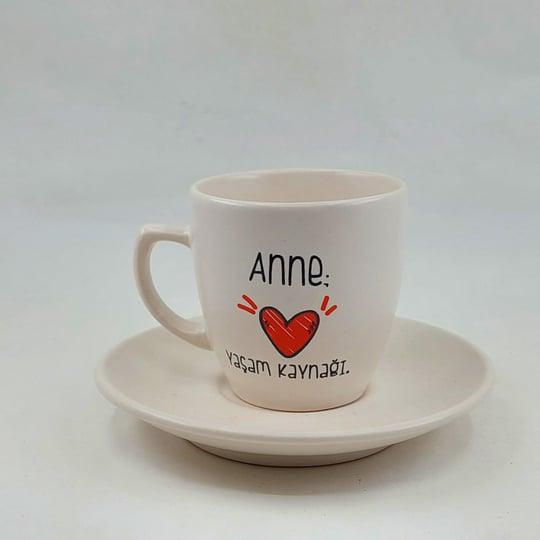 Anne Yaşam Kaynağı Baskılı Türk Kahvesi Fincanı
