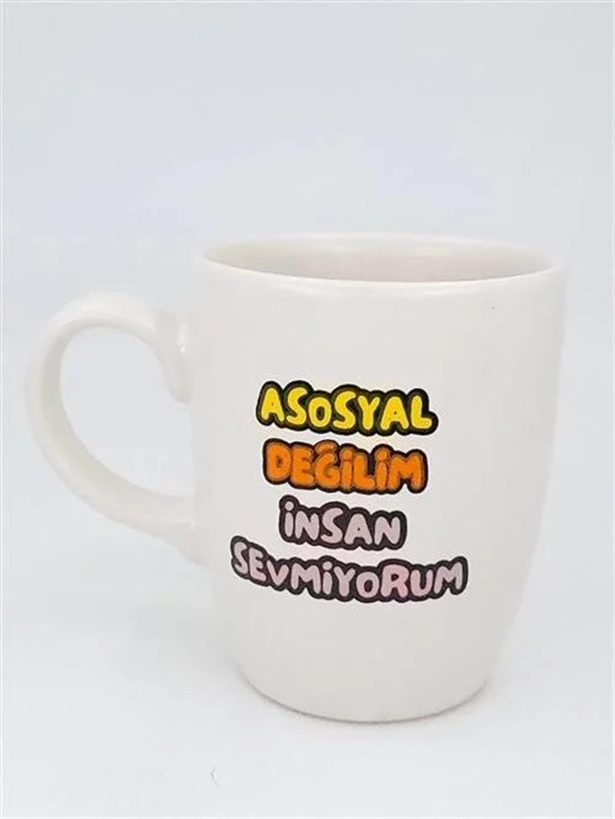Asosyal Değilim İnsan Sevmiyorum Beyaz Kupa