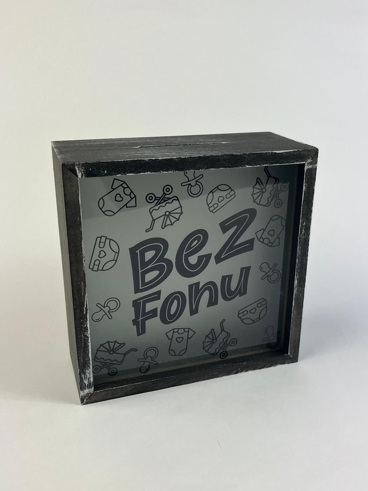 Bez Fonu Siyah Çerçeveli Tasarım Kumbara