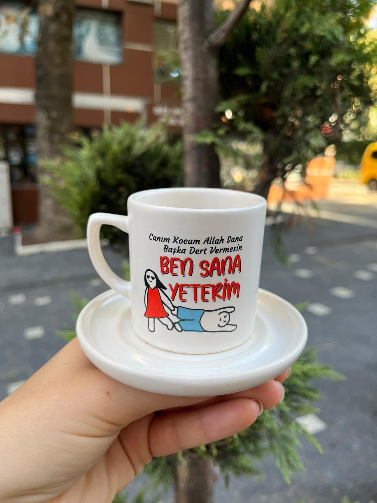 Canım Kocam Allah Sana Başka Dert Vermesin Türk Kahvesi Fincanı