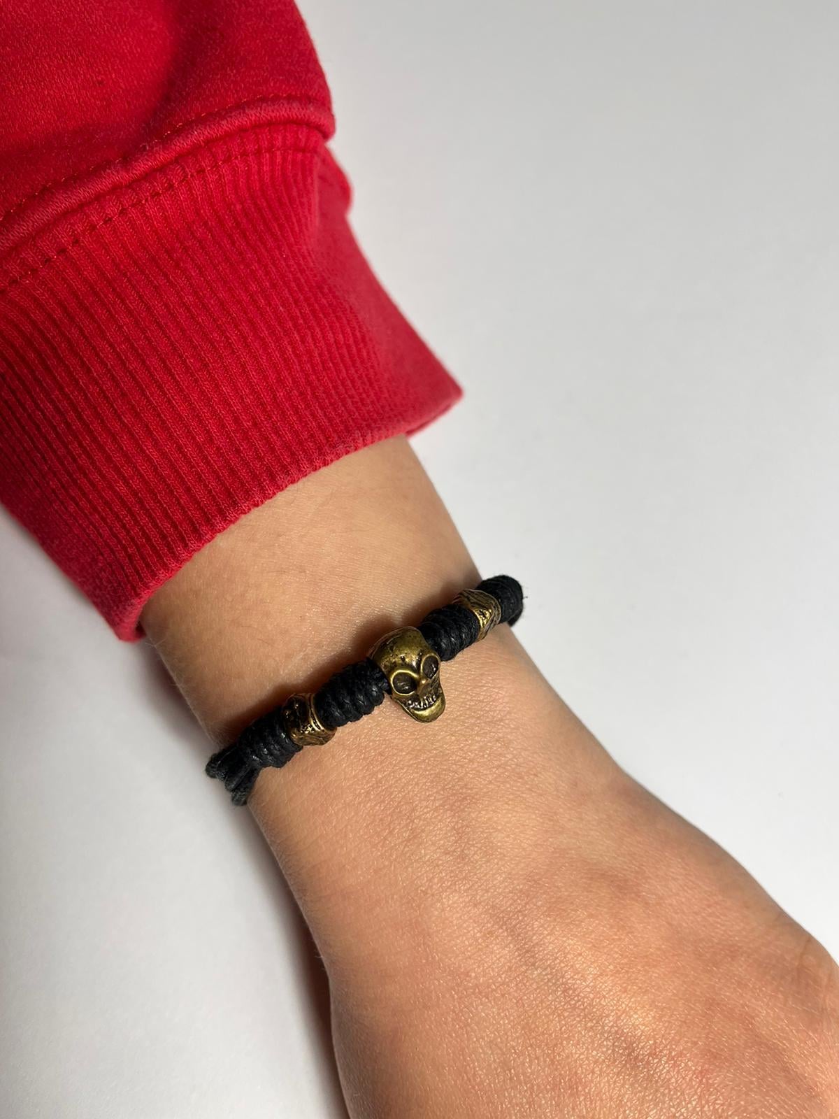 Çoklu Deri Kurukafa Unisex Bileklik