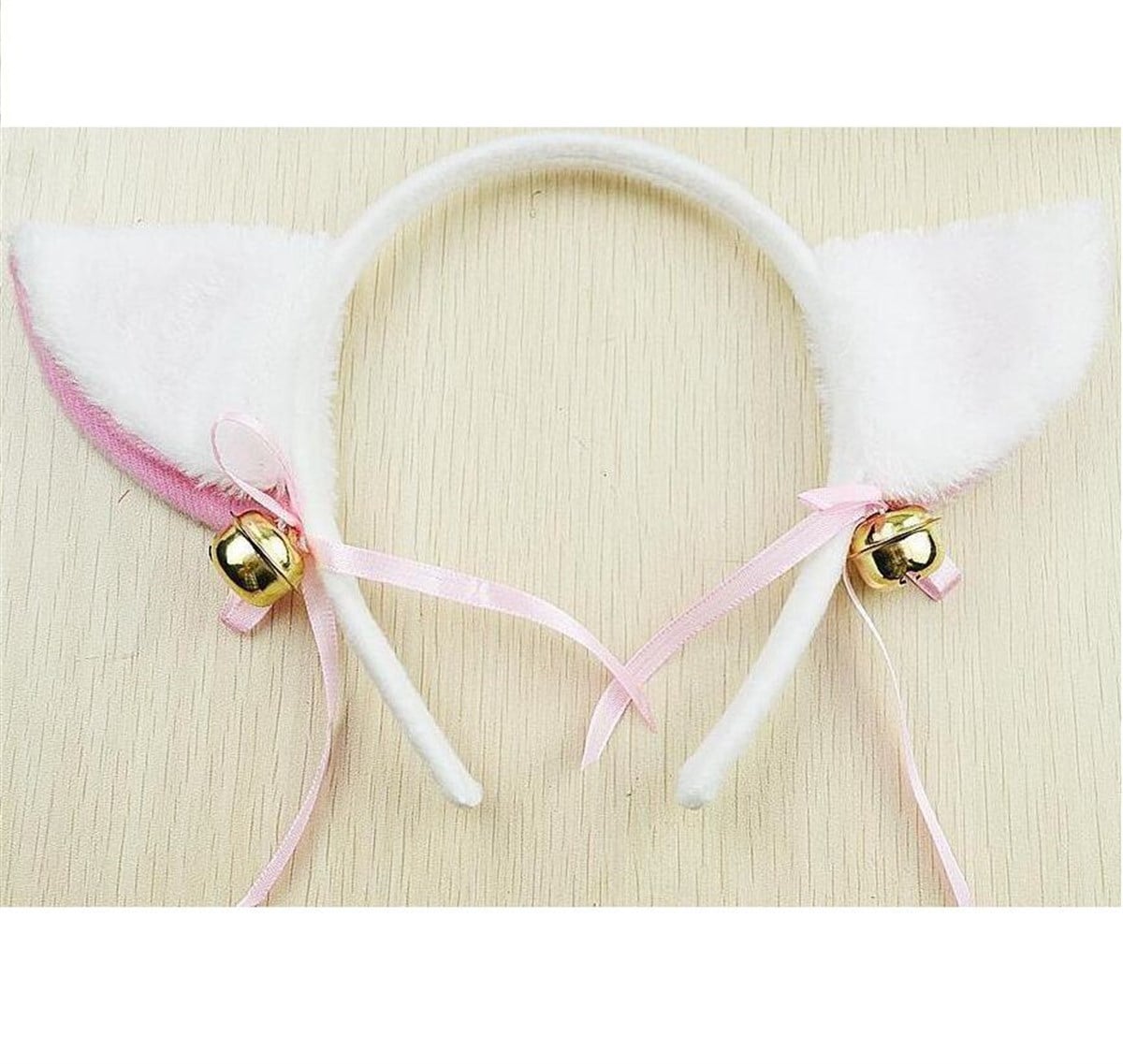Cosplay Anime Kedi Kulaklı Peluş Taç Beyaz Renk