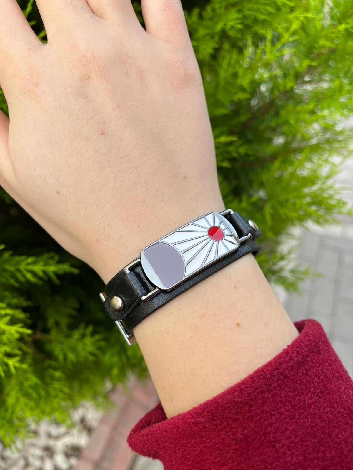 Demon Slayer Küpe Detaylı Kemerli Bileklik