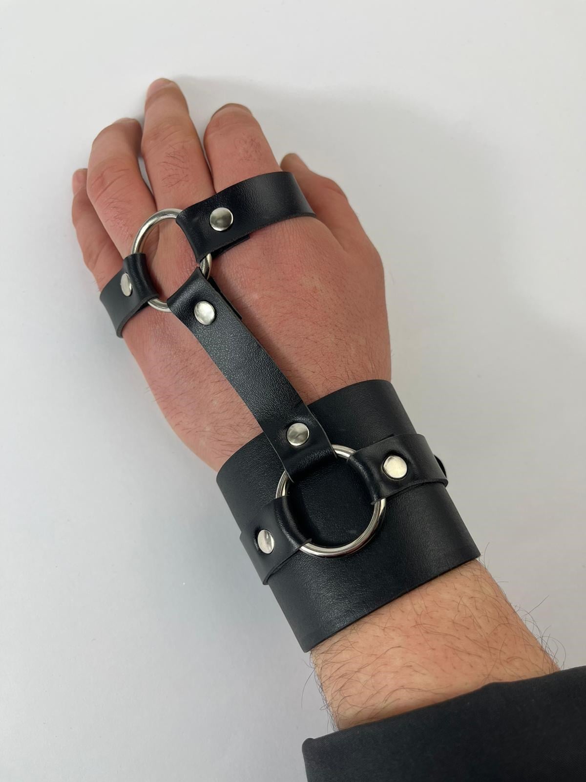Deri El Geçmeli Ayarlanabilir Unisex Bileklik