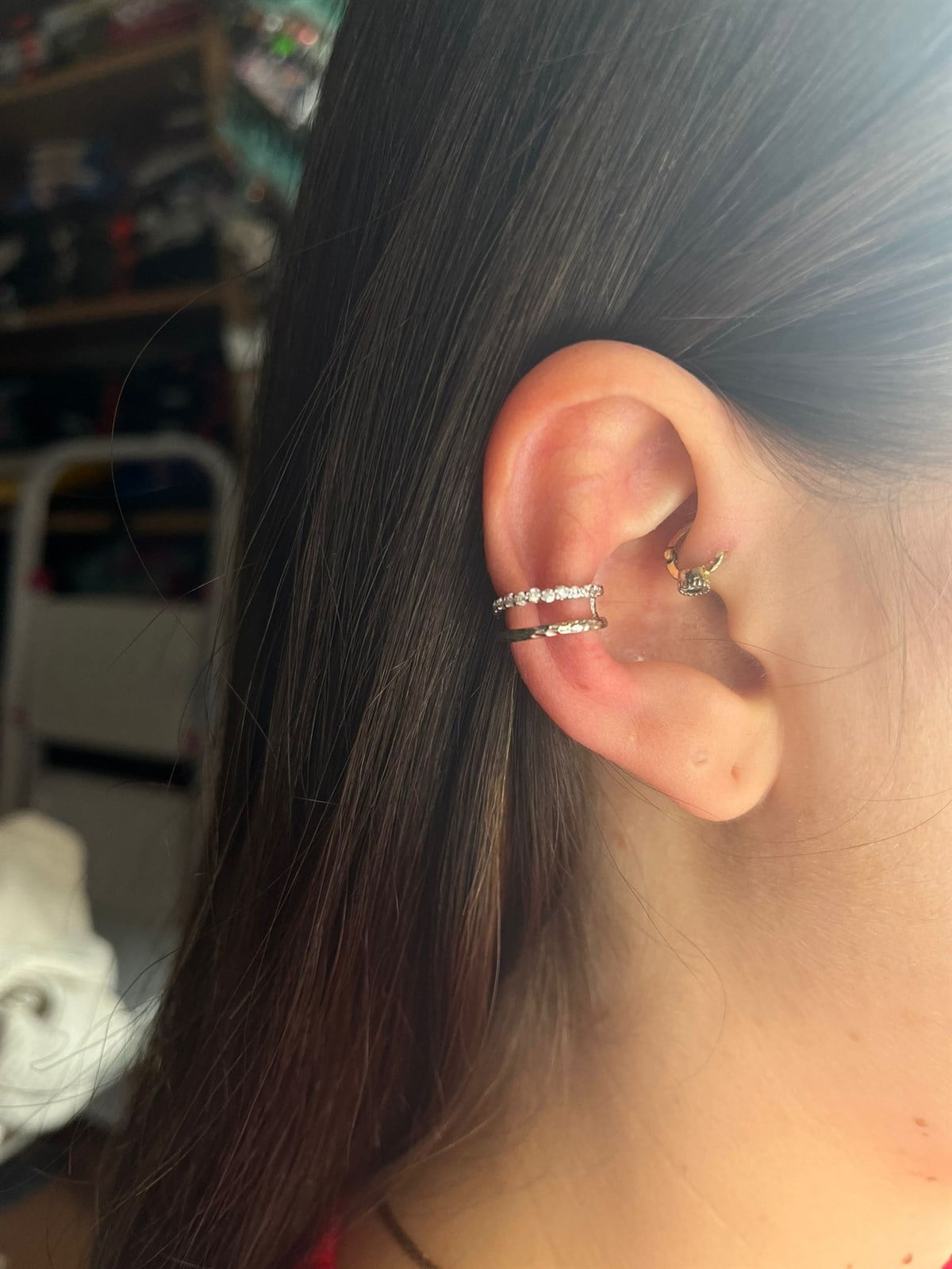 Detaylı Gri Renk Earcuff