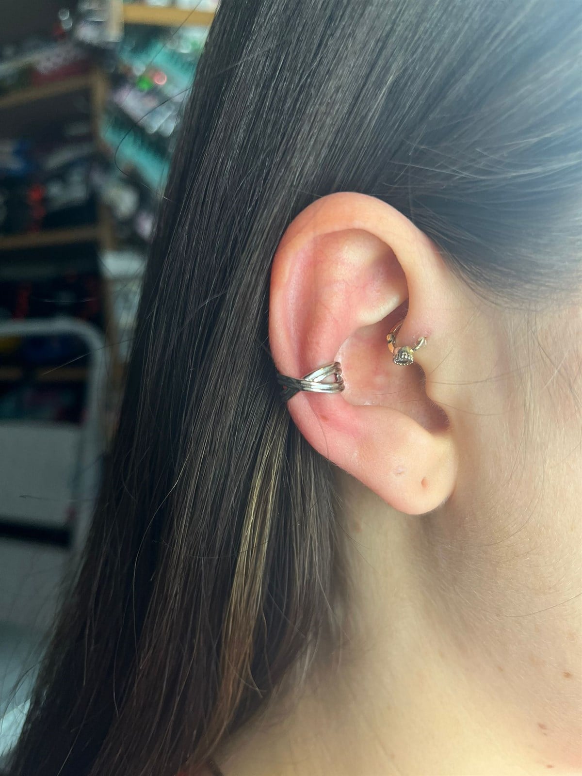 Detaylı Gri Renk Earcuff