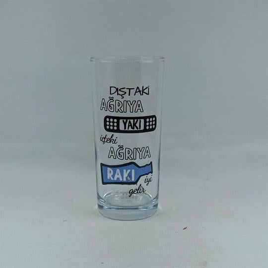Dıştaki Ağrıya Yakı İçteki Ağrıya Rakı Baskılı Rakı Bardağı