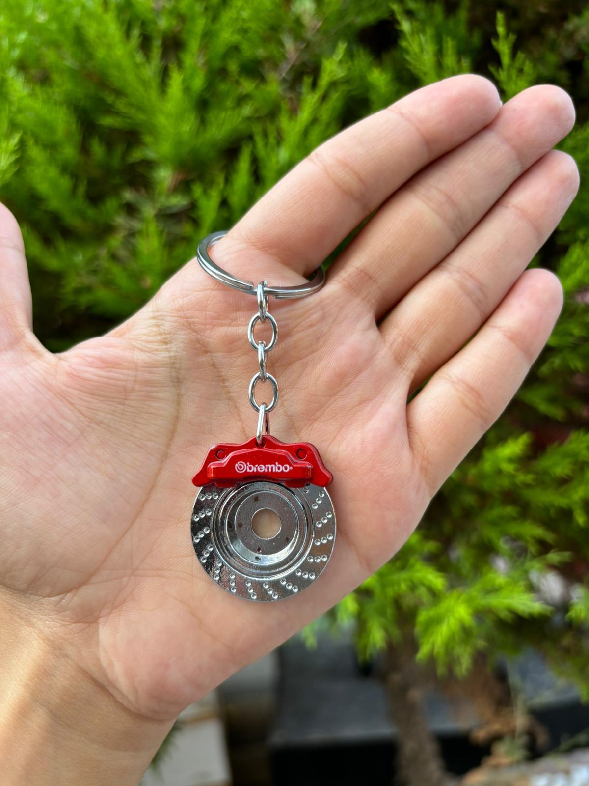 Dönebilen Metal Disk Anahtarlık - Kırmızı
