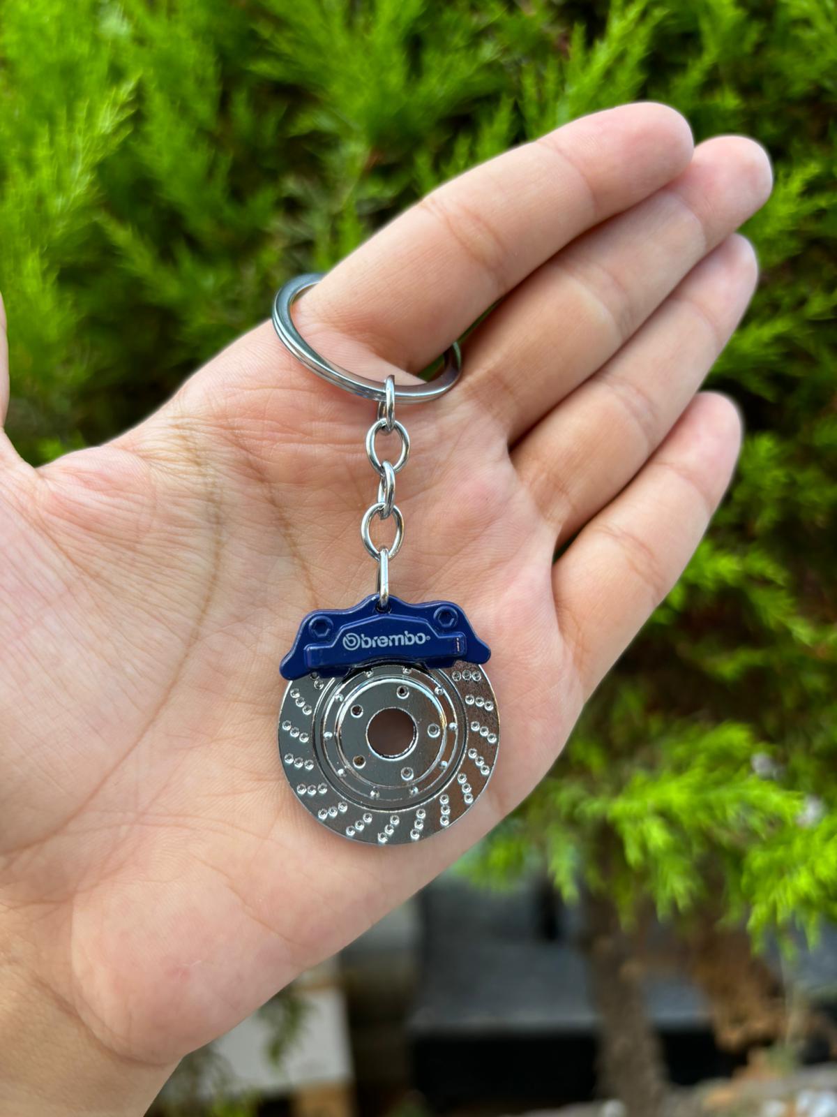 Dönebilen Metal Disk Anahtarlık - Mavi