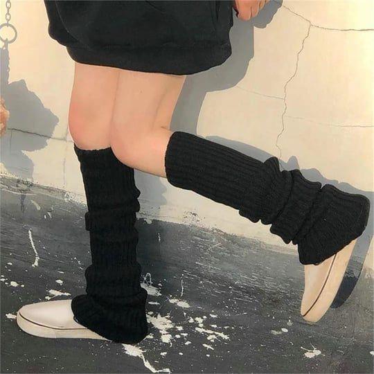 Düz Siyah Kışlık Kalın Bol Tozluk 