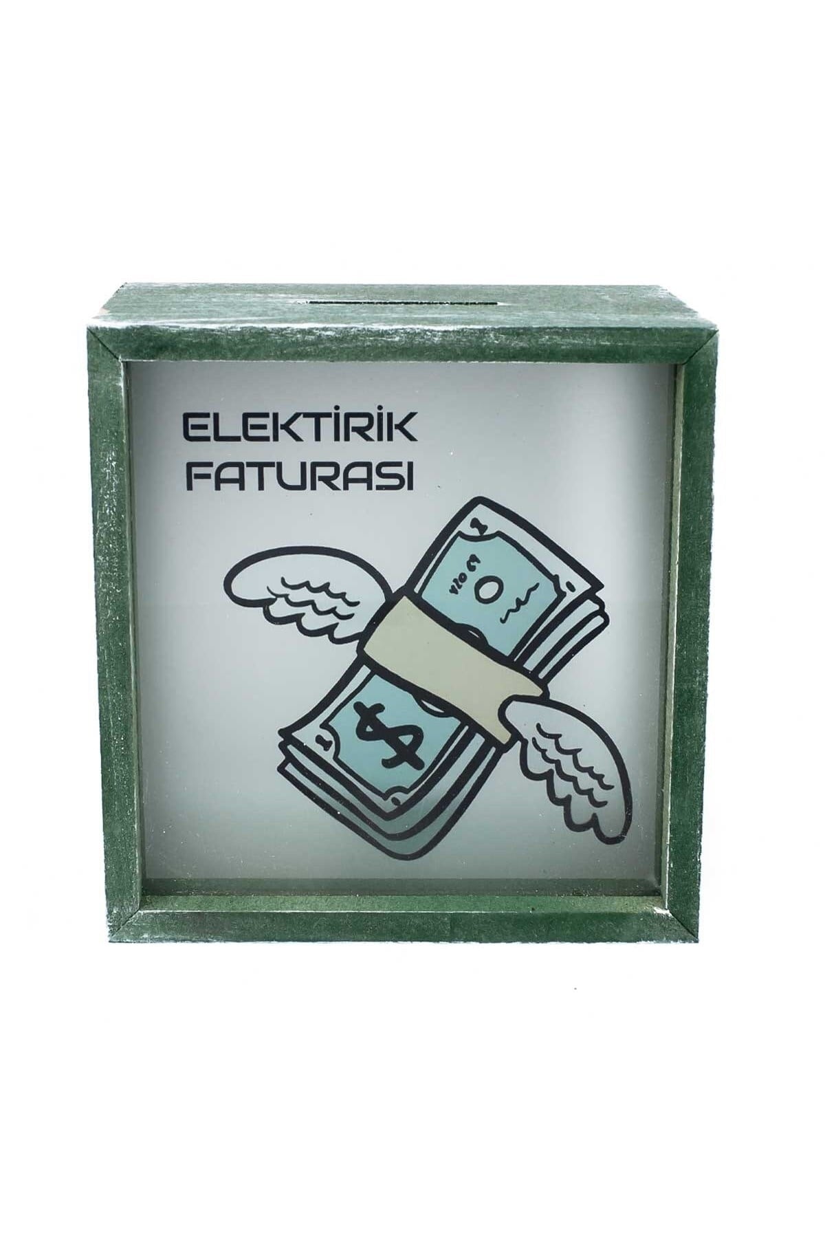 Elektrik Faturası Yeşil Çerçeveli Tasarım Kumbara