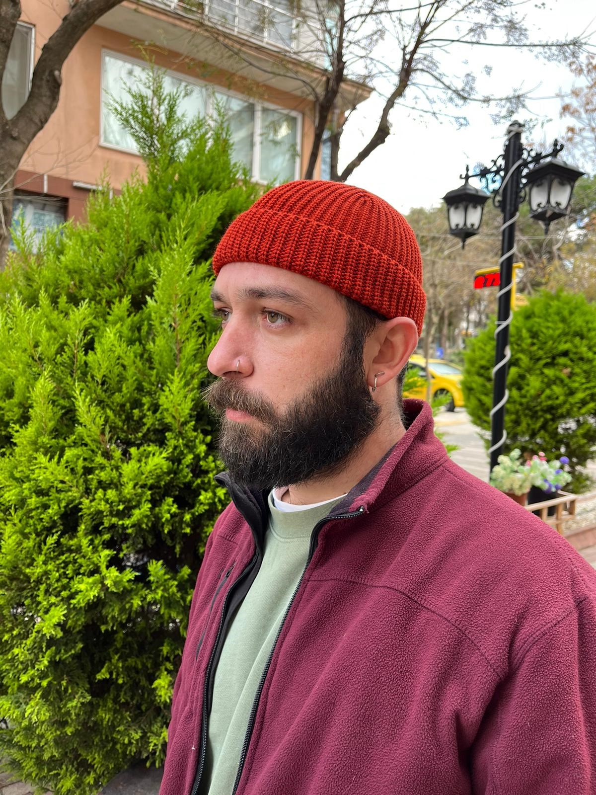 Fisherman Balıkçı Kısa Takke Bere Mercan Örgülü Model Bere