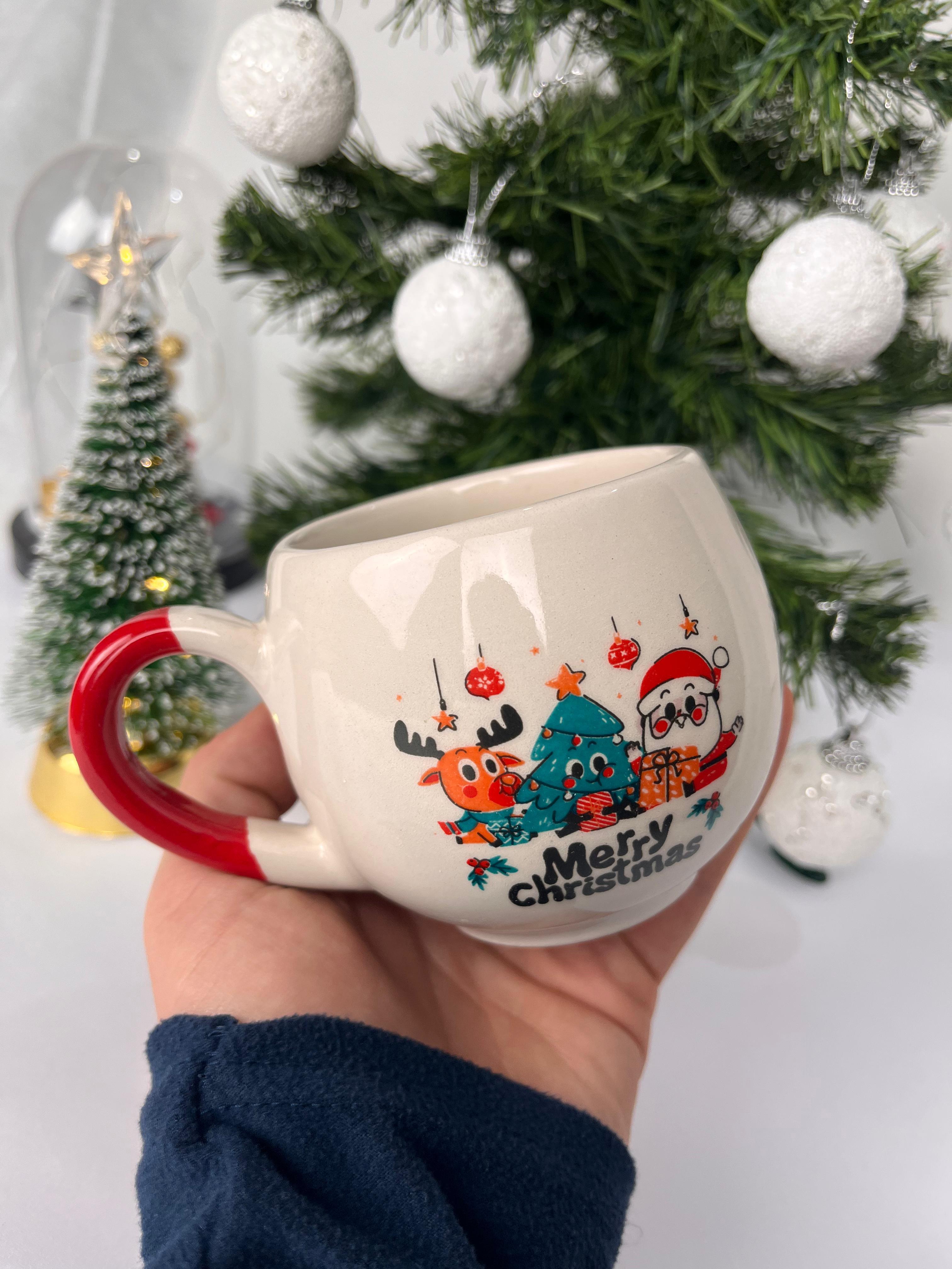 Geyik Ağaç Noel Baba Balon Kupa