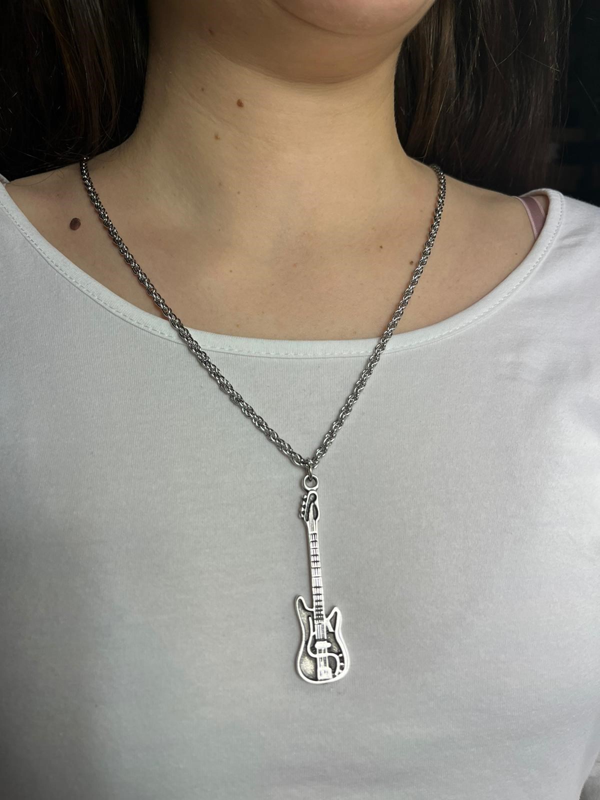 Gitar Detaylı Zincir Kolye
