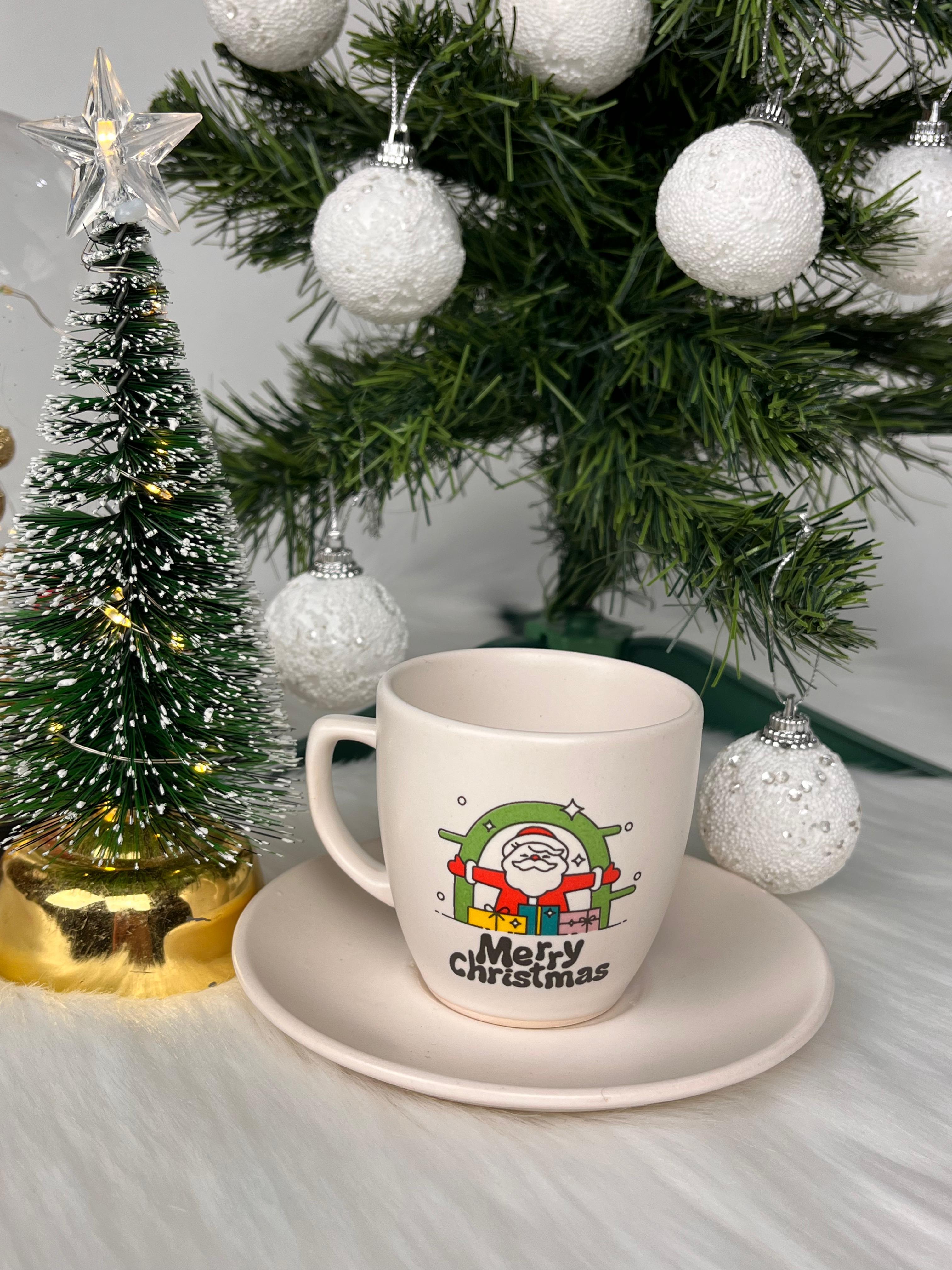 Happy New Year Noel Baba Yılbaşı Türk Kahvesi Fincanı