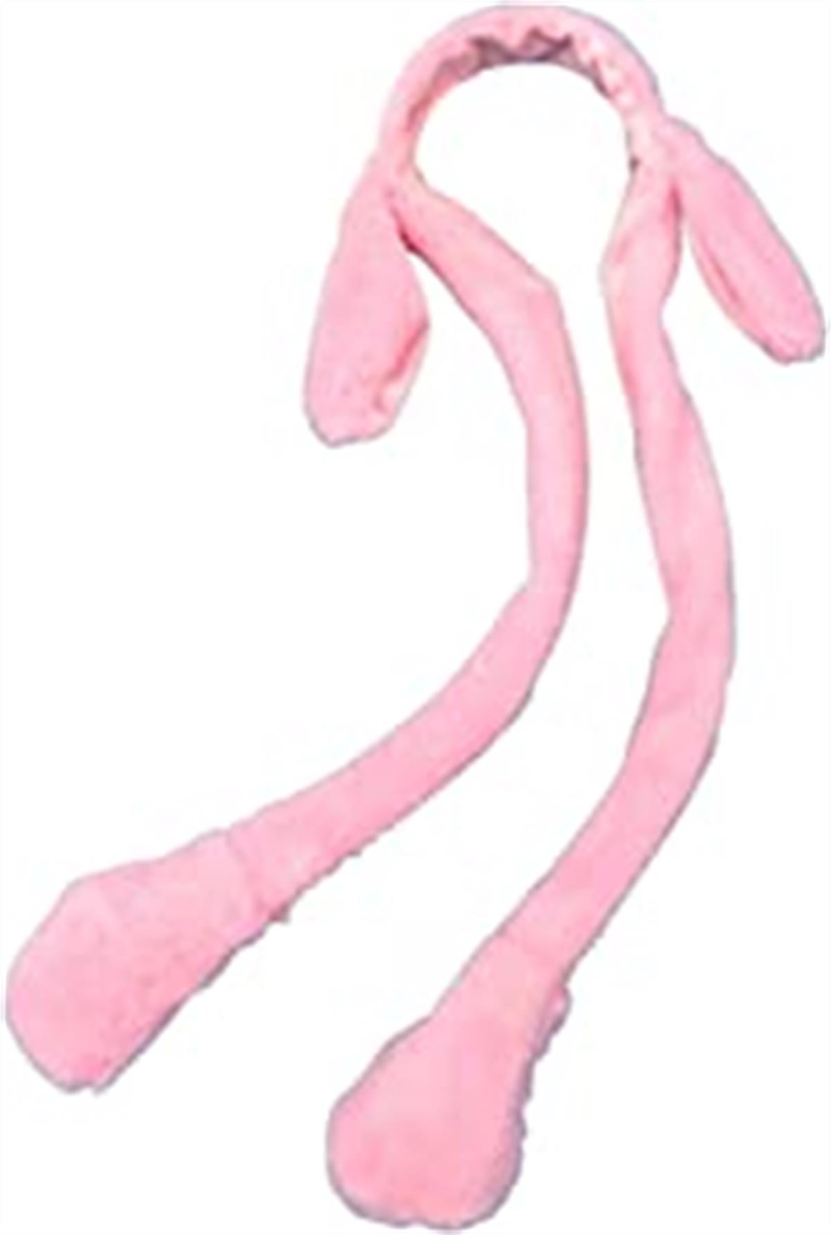 Hareketli Oynar Tavşan Kulaklı Pembe Peluş Taç