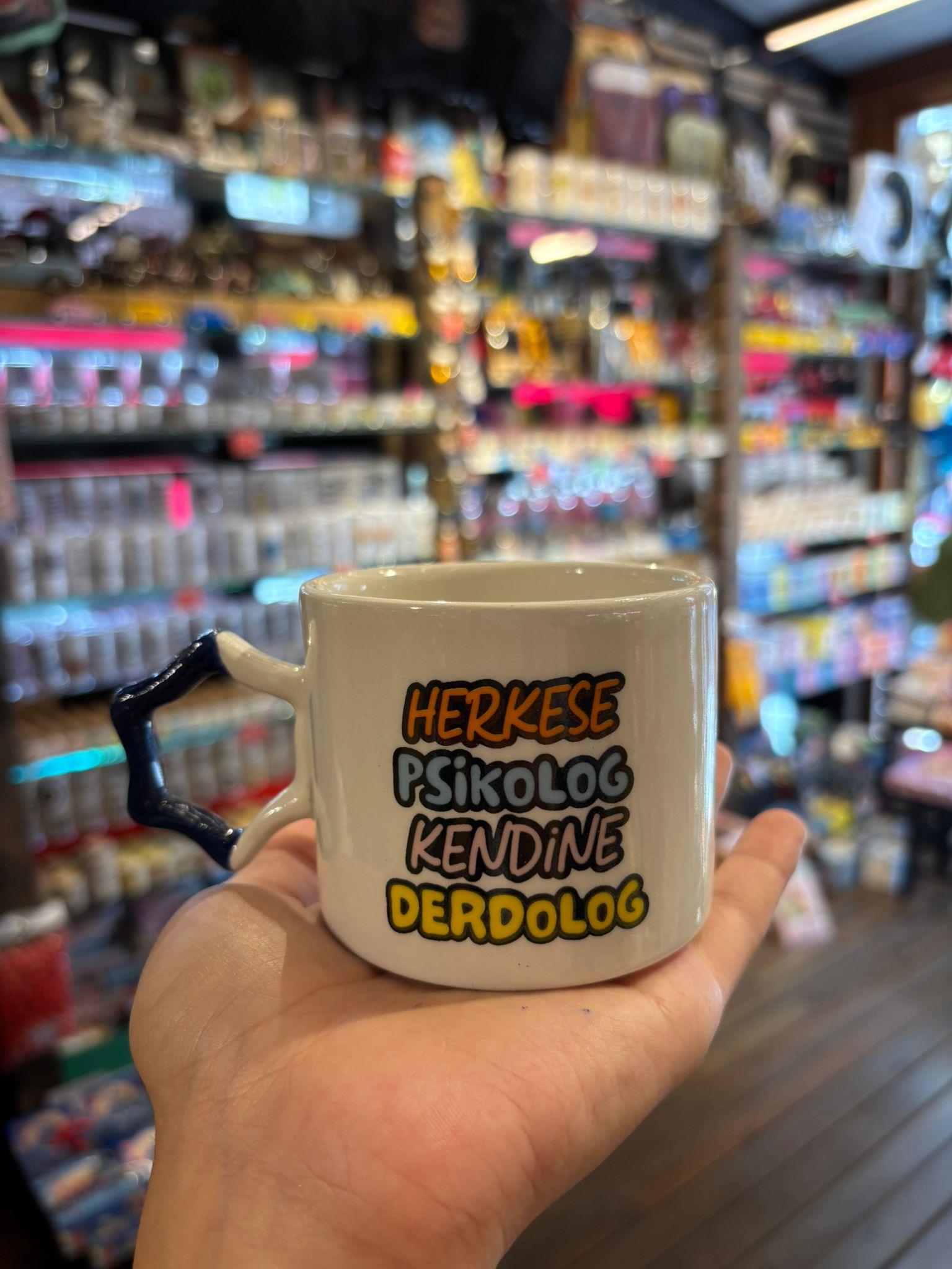 Herkese Psikolog Kendine Derdolog Yıldız Kulplu Kupa