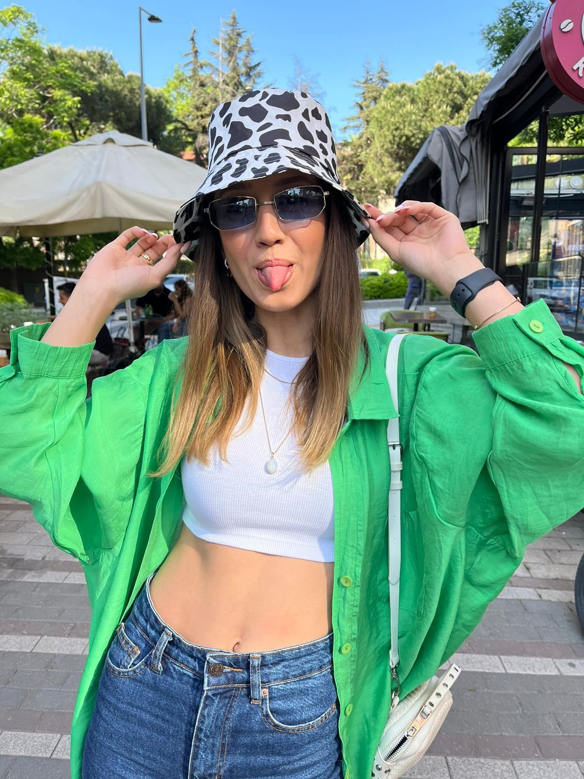 İnek Desenli Bucket Hat Kova Şapka