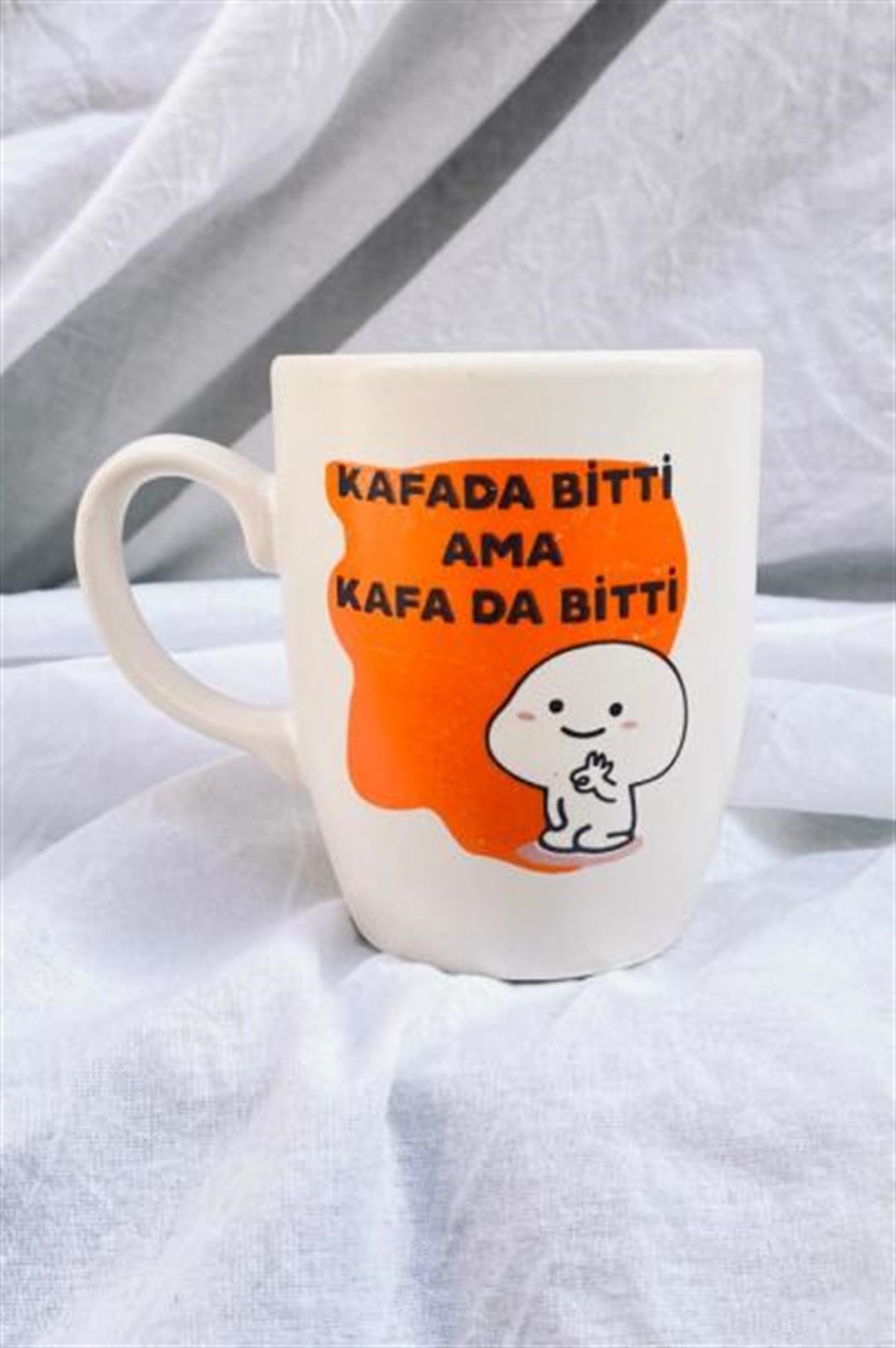 Kafada Bitti Ama Kafa da Bitti Yazılı Kupa