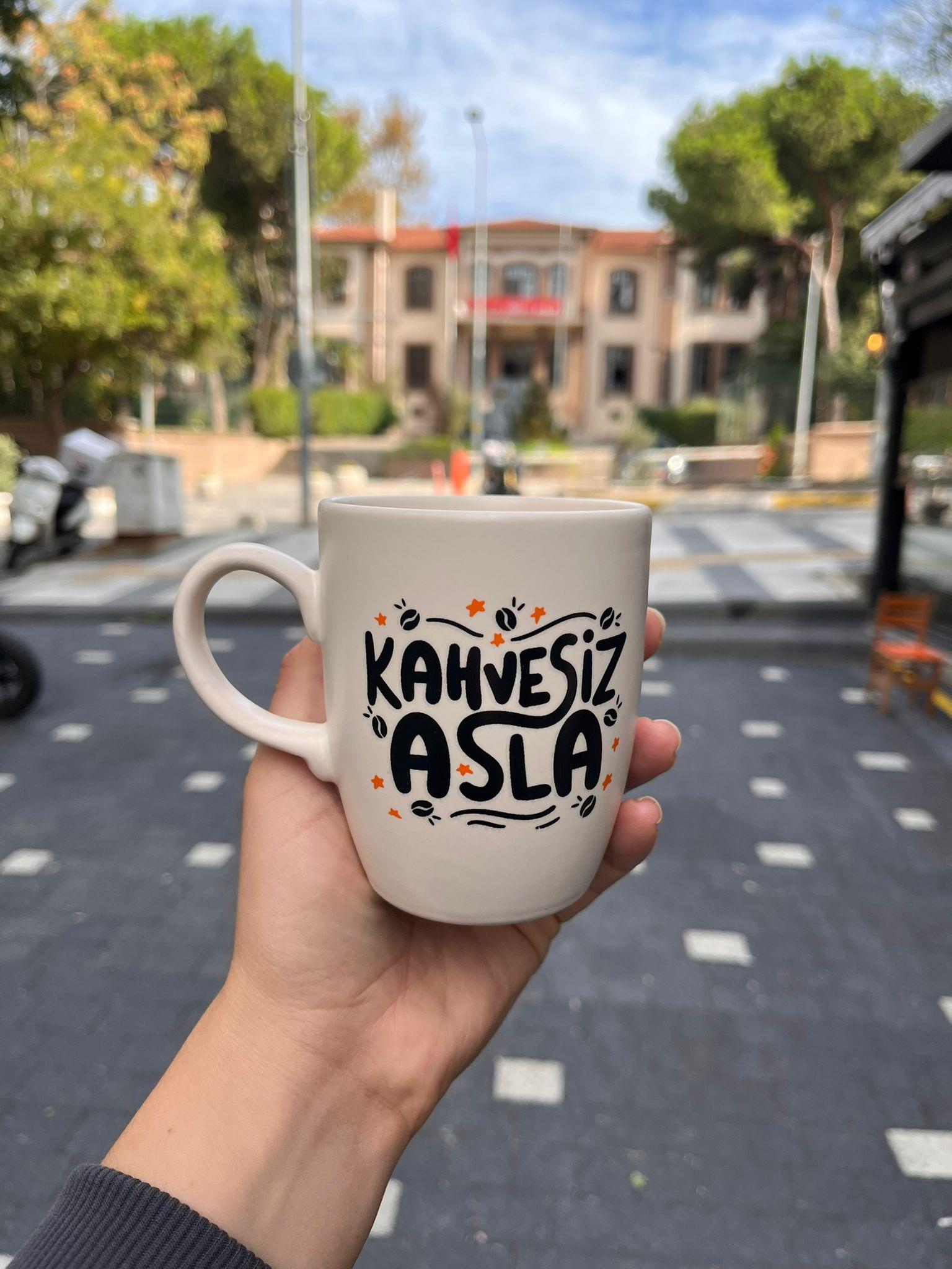 Kahvesiz Asla Oval kupa