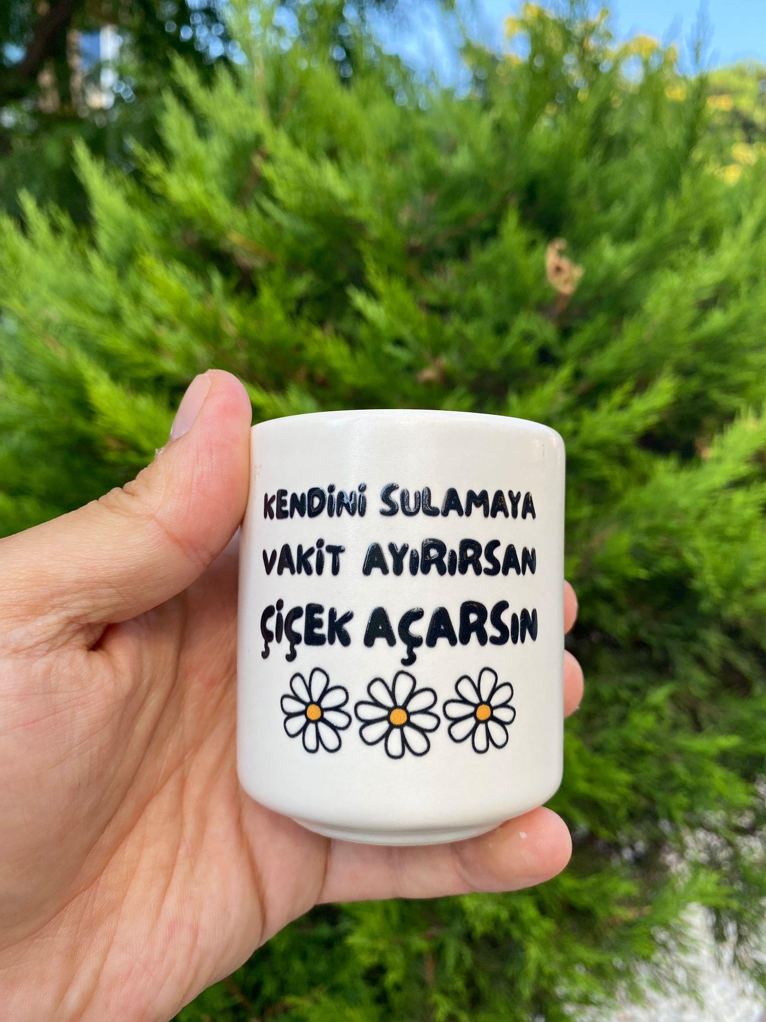 Kendini Sulamaya Vakit Ayırırsan Çiçek Açarsın Tasarım Dekoratif Mum