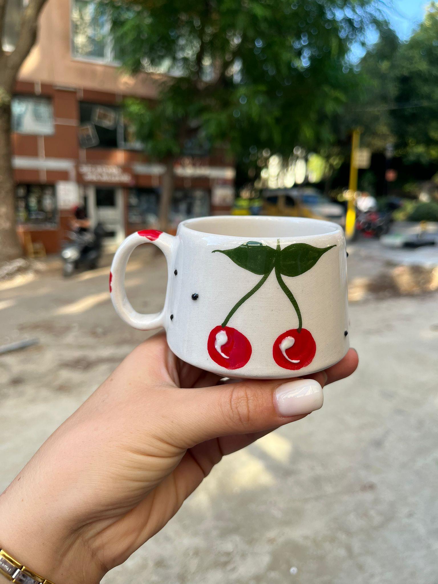 Kiraz Desenli Tombik Pinterest Kupa