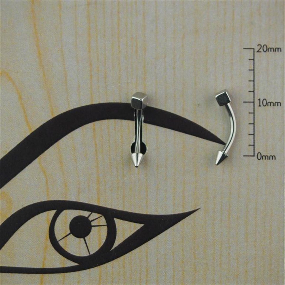 Küp ve Spayk Çelik Kaş Piercing