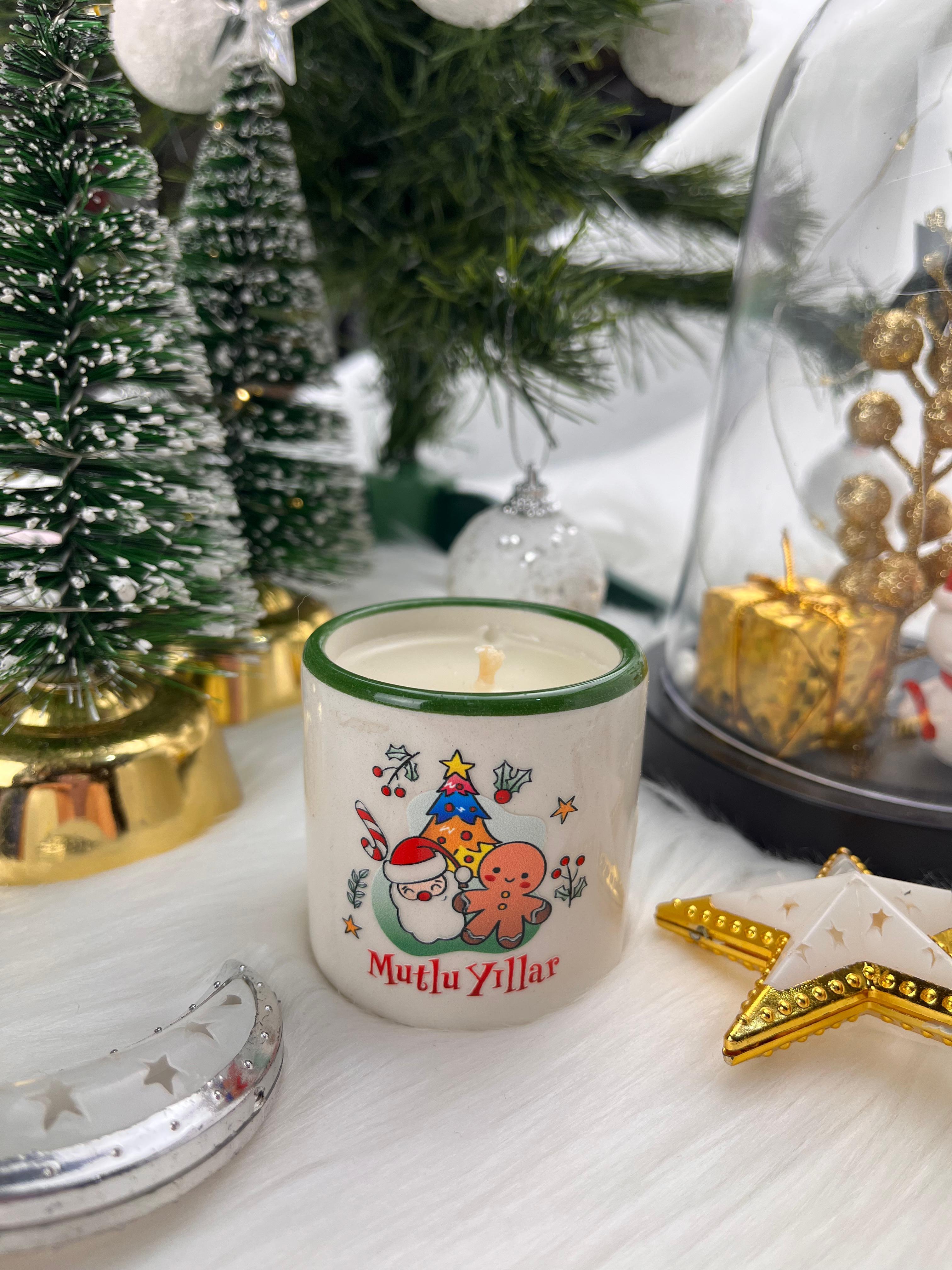 Kurabiye Adam Yılbaşı Ağacı Noel Baba Kokulu Mum