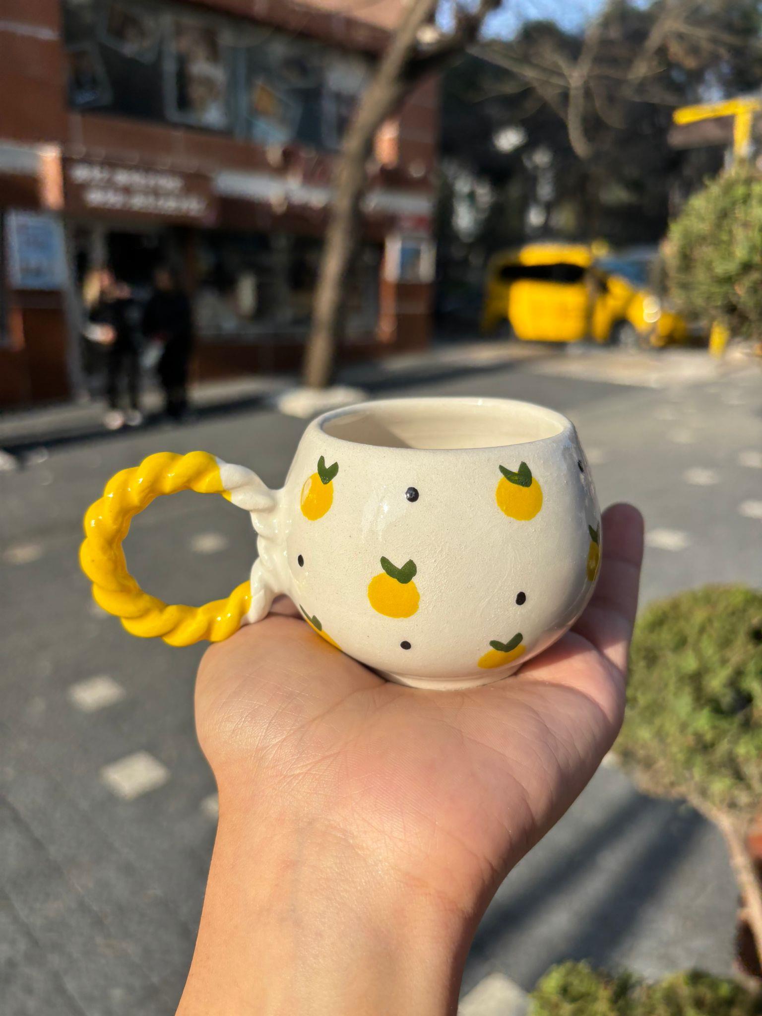 Limon Detaylı Pinterest Baloncuk Kupa
